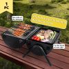 1PC Portable Charcoal Grill, Tabletop Charcoal Grill, BBQ Grill for Outdoor Cooking Camping, Picnics, Backyard, Black